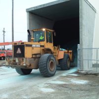 Bulldozer in Salt Storage Dome